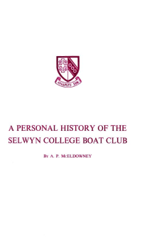 A Personal History of Selwyn Boat Club