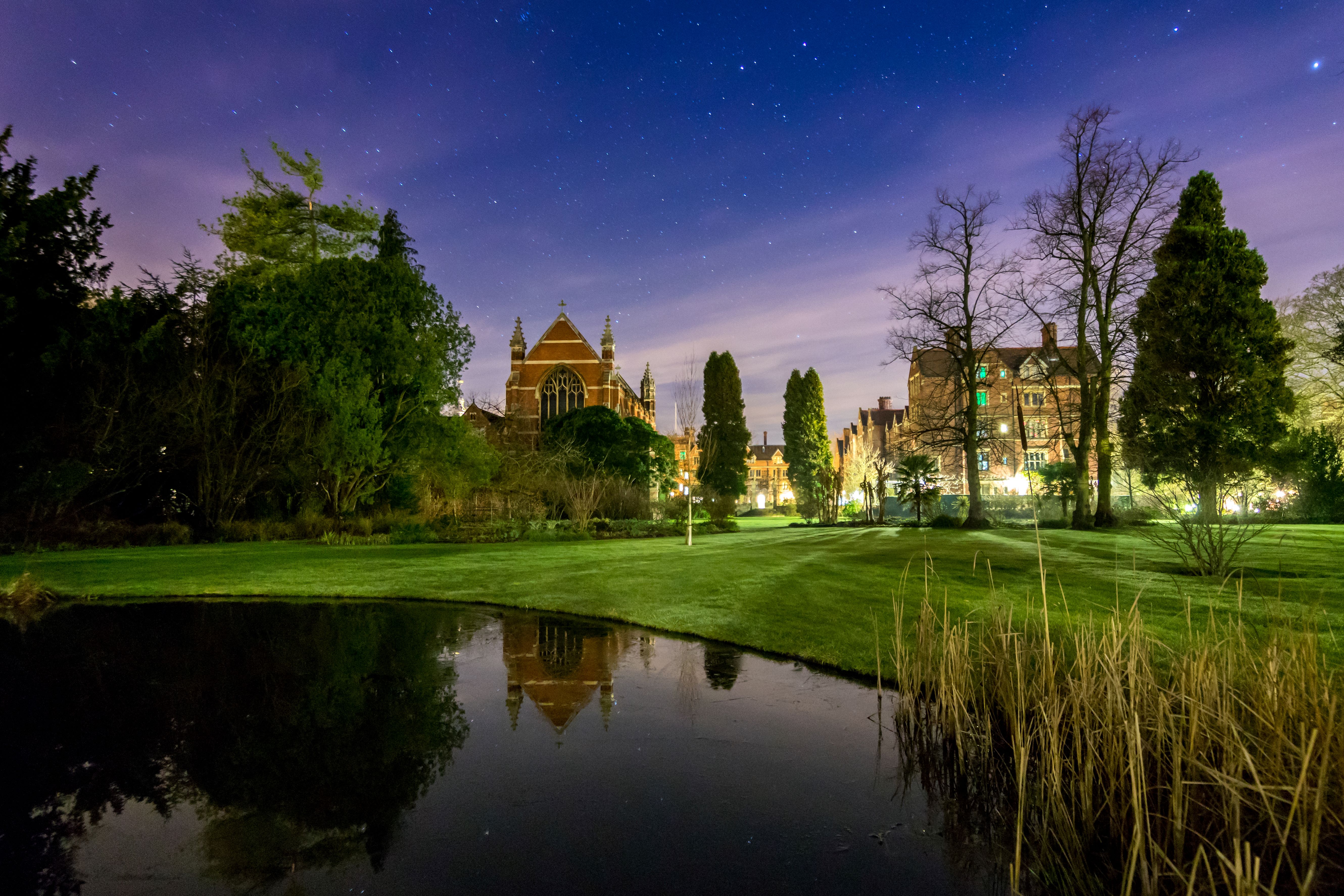 Starry night over Selwyn Chapel