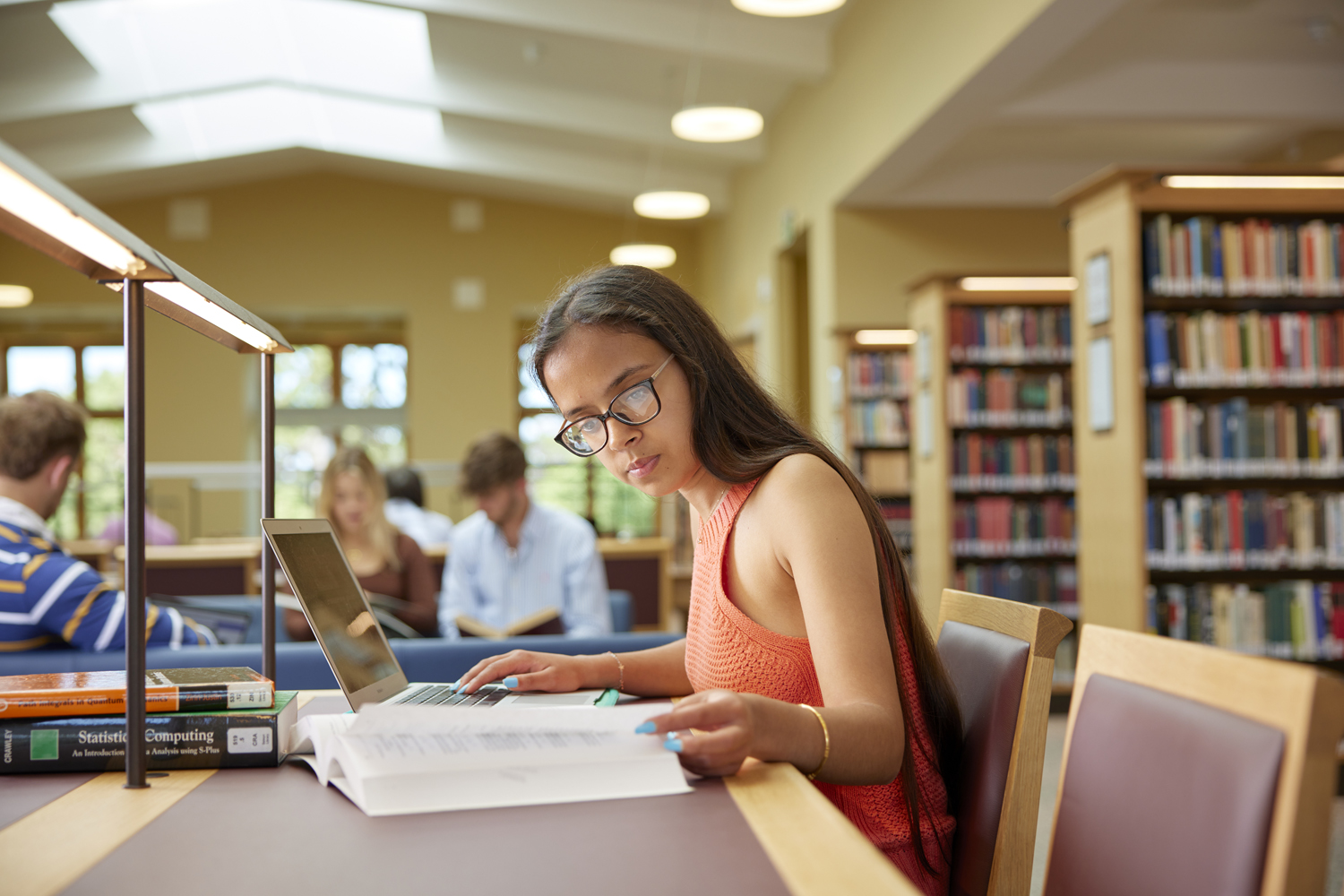 Student studying in Selwyn's Bartlam Library