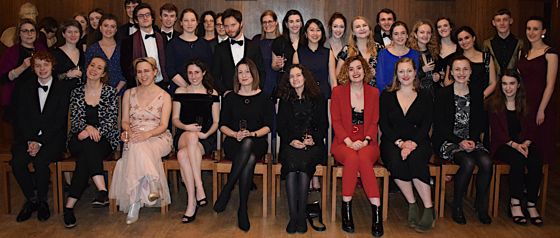 Selwyn languages and linguistics students and Fellows at a college dinner. Photo: Joe Marsden