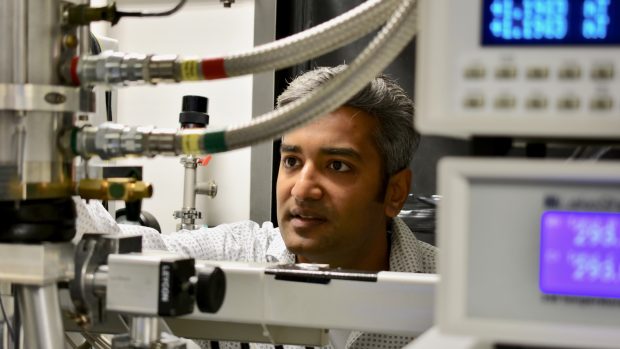 Dr Deepak Venkateshvaran in the Cavendish laboratory