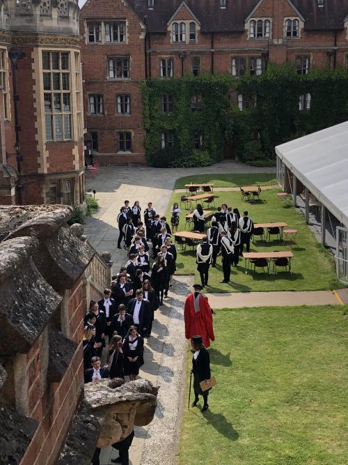 Graduation 2021 Students Outside Hall Steps