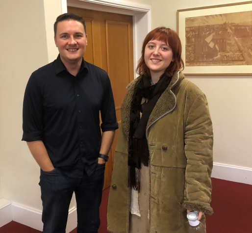 Wes Streeting is pictured with current JCR president Bella Cross