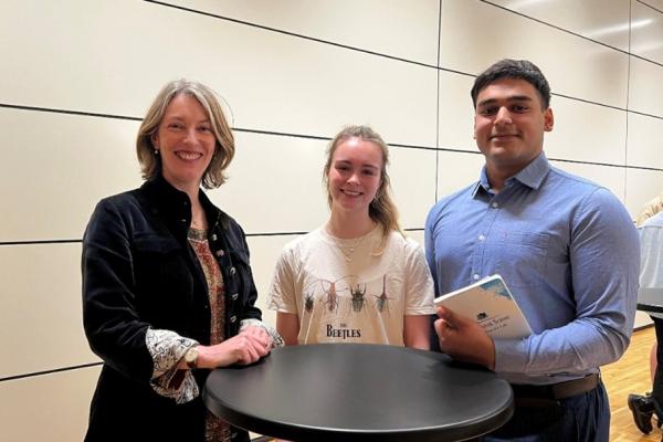The Master Suzanne Raine with winners from 18 March Alex Barrington and Aryan Misra