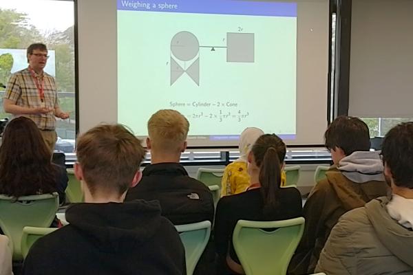 Huddersfield visit, Gareth Wilkes maths masterclass